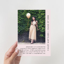 Hübsche Pastel Blush-Two-Foto-Graduierungsparty Einladung