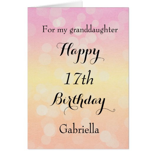 Hübsche Pastel Bokeh 17. Geburtstag (Vorne)
