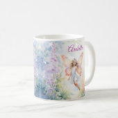 Hübsche Pastel Butterfly Faia im Blumengarten Kaffeetasse (VorderseiteRechts)