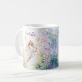 Hübsche Pastel Butterfly Faia im Blumengarten Kaffeetasse (Vorderseite Links)