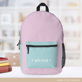 Hübsche Pastel Color Personalisiert Girls School Bedruckter Rucksack