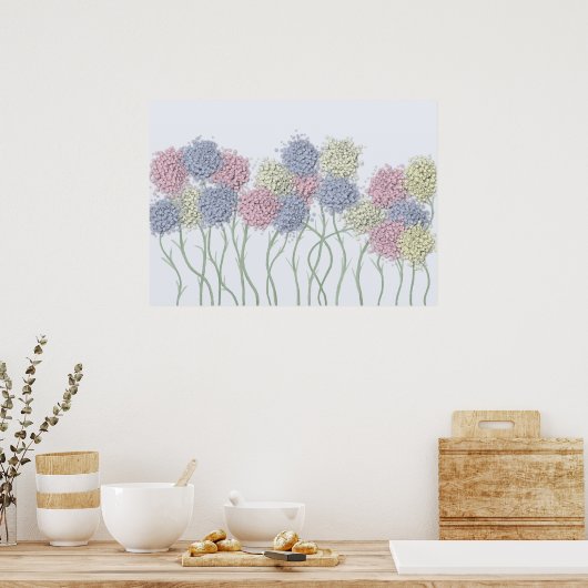 Hübsche Pastel-farbige Blume Poster (Küche)