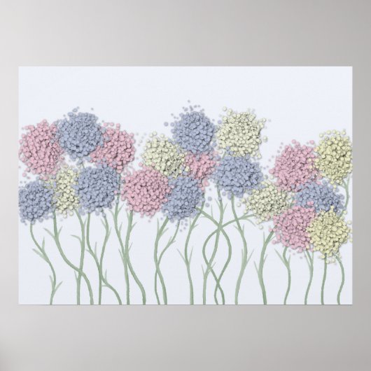 Hübsche Pastel-farbige Blume Poster (Vorne)