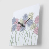 Hübsche Pastel-farbige Blume Quadratische Wanduhr (Winkel)