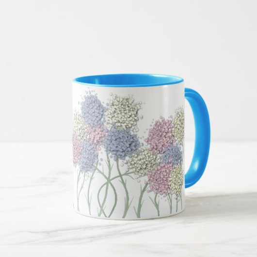 Hübsche Pastel-farbige Blume Tasse (VorderseiteRechts)