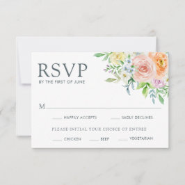 Hübsche Pastel Floral RSVP Karte