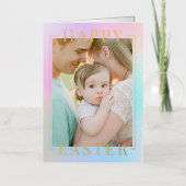 Hübsche Pastel Gradient Happy Oaster Foto Gold (Vorderseite)