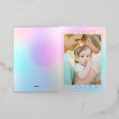 Hübsche Pastel Gradient Happy Oaster Foto Gold (Äußere Ablage)