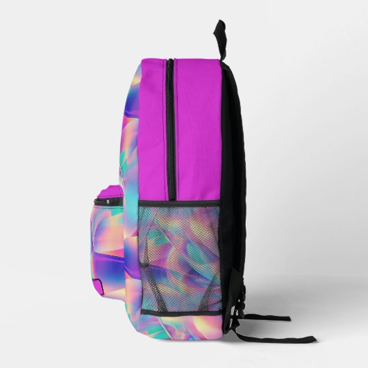 Hübsche Pastel Holographic Rainbow Metallic Bedruckter Rucksack (Rechts)