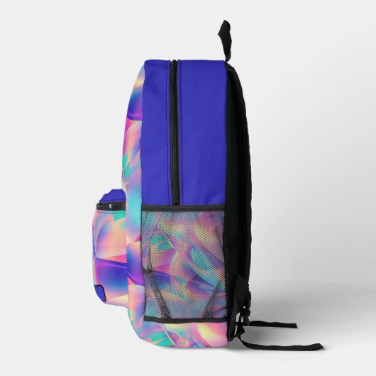 Hübsche Pastel Holographic Rainbow Metallic Bedruckter Rucksack (Rechts)