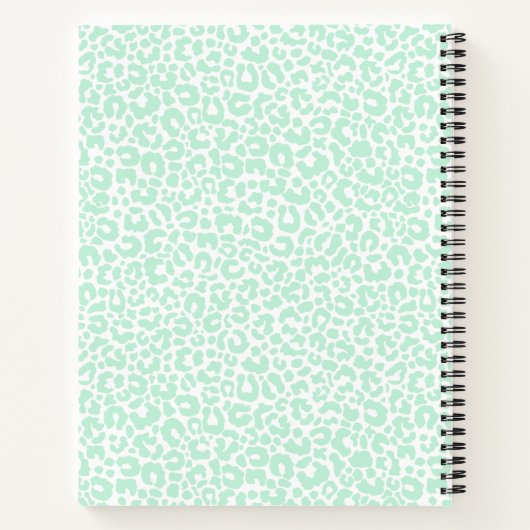 Hübsche Pastel Leopard Druckmuster Minze Notizblock (Rückseite)