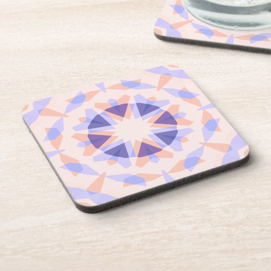 Hübsche Pastel Lila Peach Star Eclectic Kitsch Getränkeuntersetzer (Linke Seite)