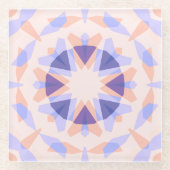 Hübsche Pastel Lila Peach Star Eclectic Kitsch Glasuntersetzer (Vorderseite)