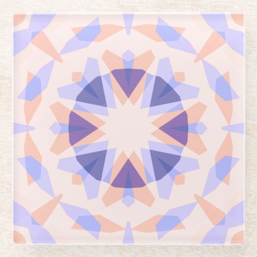 Hübsche Pastel Lila Peach Star Eclectic Kitsch Glasuntersetzer (Vorderseite)