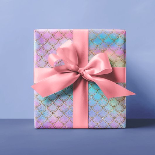 Hübsche Pastel Mermaid Scales Dragon farbenfroh Geschenkpapier