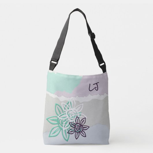 Hübsche Pastel Mit Monogramm Tote Beutel Tragetaschen Mit Langen Trägern (Vorderseite)
