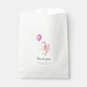 Hübsche Pastel Pink Girl Dragon Kinderdusche Party Geschenktütchen (Vorderseite)