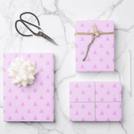 Hübsche Pastel Pink Weihnachtsbaummuster Geschenkpapier Set