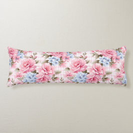 HÜBSCHE PASTEL PINK WHUE BLAUE WATERCOLOR BLUME SEITENSCHLÄFERKISSEN