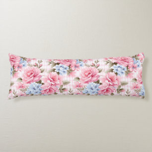 HÜBSCHE PASTEL PINK WHUE BLAUE WATERCOLOR BLUME SEITENSCHLÄFERKISSEN