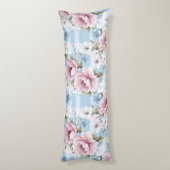 HÜBSCHE PASTEL PINK WHUE BLAUE WATERCOLOR BLUME SEITENSCHLÄFERKISSEN (Rückseite (Vertikal))