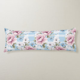 HÜBSCHE PASTEL PINK WHUE BLAUE WATERCOLOR BLUME SEITENSCHLÄFERKISSEN