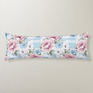 HÜBSCHE PASTEL PINK WHUE BLAUE WATERCOLOR BLUME SEITENSCHLÄFERKISSEN