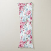 HÜBSCHE PASTEL PINK WHUE BLAUE WATERCOLOR BLUME SEITENSCHLÄFERKISSEN (Vorderseite Vertikal)