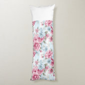 HÜBSCHE PASTEL PINK WHUE BLAUE WATERCOLOR BLUME SEITENSCHLÄFERKISSEN (Rückseite (Vertikal))