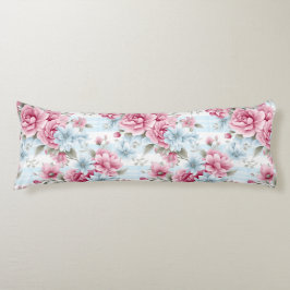 HÜBSCHE PASTEL PINK WHUE BLAUE WATERCOLOR BLUME SEITENSCHLÄFERKISSEN