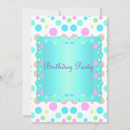 HÜBSCHE PASTEL POLKA+DOT-PARTY EINLADUNG (Vorderseite)