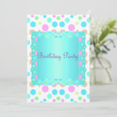 HÜBSCHE PASTEL POLKA+DOT-PARTY EINLADUNG (Stehend Vorderseite)