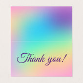Hübsche Pastel Rainbow Gradient Dankeskarten (Außenseite Aufgefaltet)