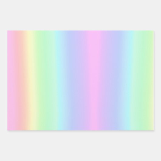 Hübsche Pastel Rainbow Gradient Geschenkpapier Set (Vorderseite 3)