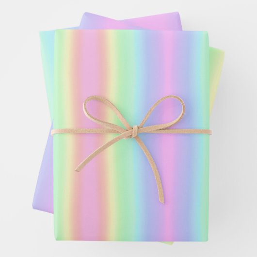 Hübsche Pastel Rainbow Gradient Geschenkpapier Set (Beispiel)