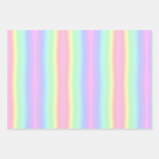 Hübsche Pastel Rainbow Gradient Geschenkpapier Set (Vorderseite)