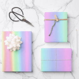 Hübsche Pastel Rainbow Gradient Geschenkpapier Set