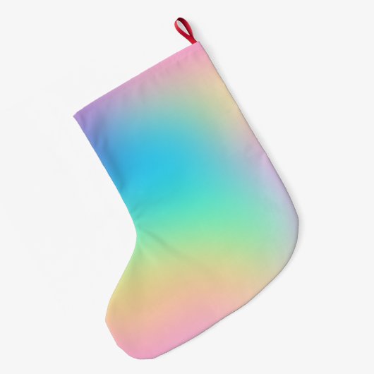 Hübsche Pastel Rainbow Gradient Großer Weihnachtsstrumpf (Rückseite (Hängend))