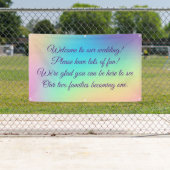 Hübsche Pastel Rainbow Gradient Wedding Banner (Insitu)
