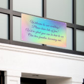 Hübsche Pastel Rainbow Gradient Wedding Banner (Äußeres Gebäude)