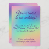 Hübsche Pastel Rainbow Gradient Wedding Einladung (Vorne/Hinten)