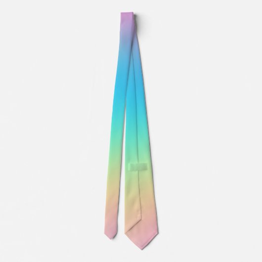 Hübsche Pastel Rainbow Gradient Wedding Krawatte (Rückseite)