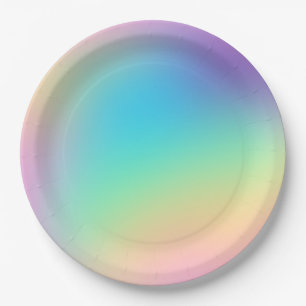 Hübsche Pastel Rainbow Gradient Wedding Pappteller