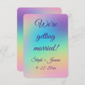 Hübsche Pastel Rainbow Gradient Wedding Save The Date (Vorne/Hinten)