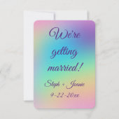 Hübsche Pastel Rainbow Gradient Wedding Save The Date (Vorderseite)