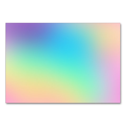Hübsche Pastel Rainbow Gradient Wedding Tischnummer (Rückseite)