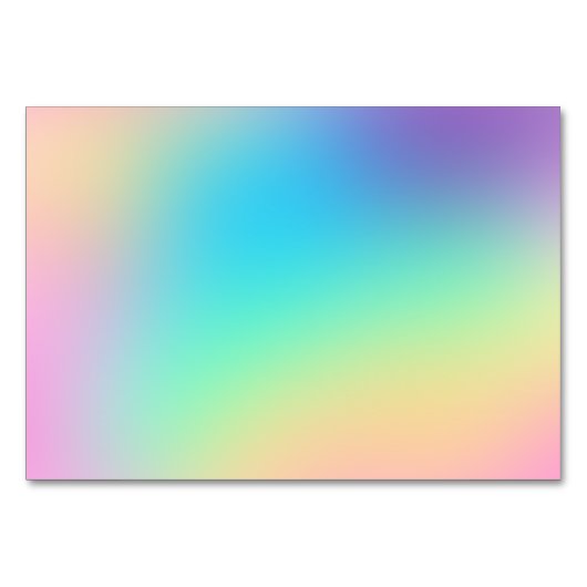 Hübsche Pastel Rainbow Gradient Wedding Tischnummer (Vorderseite)