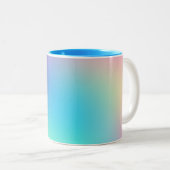 Hübsche Pastel Rainbow Gradient Wedding Zweifarbige Tasse (VorderseiteRechts)