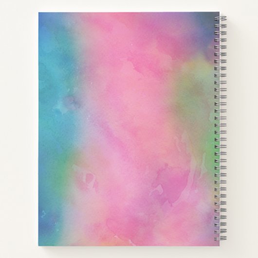 Hübsche Pastel Rainbow Krawatte-Dye Wasserfarbe Na Notizblock (Rückseite)