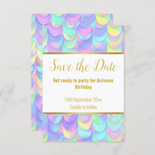 HÜBSCHE PASTEL RAINBOW SCALES REAKTION RSVP CARD